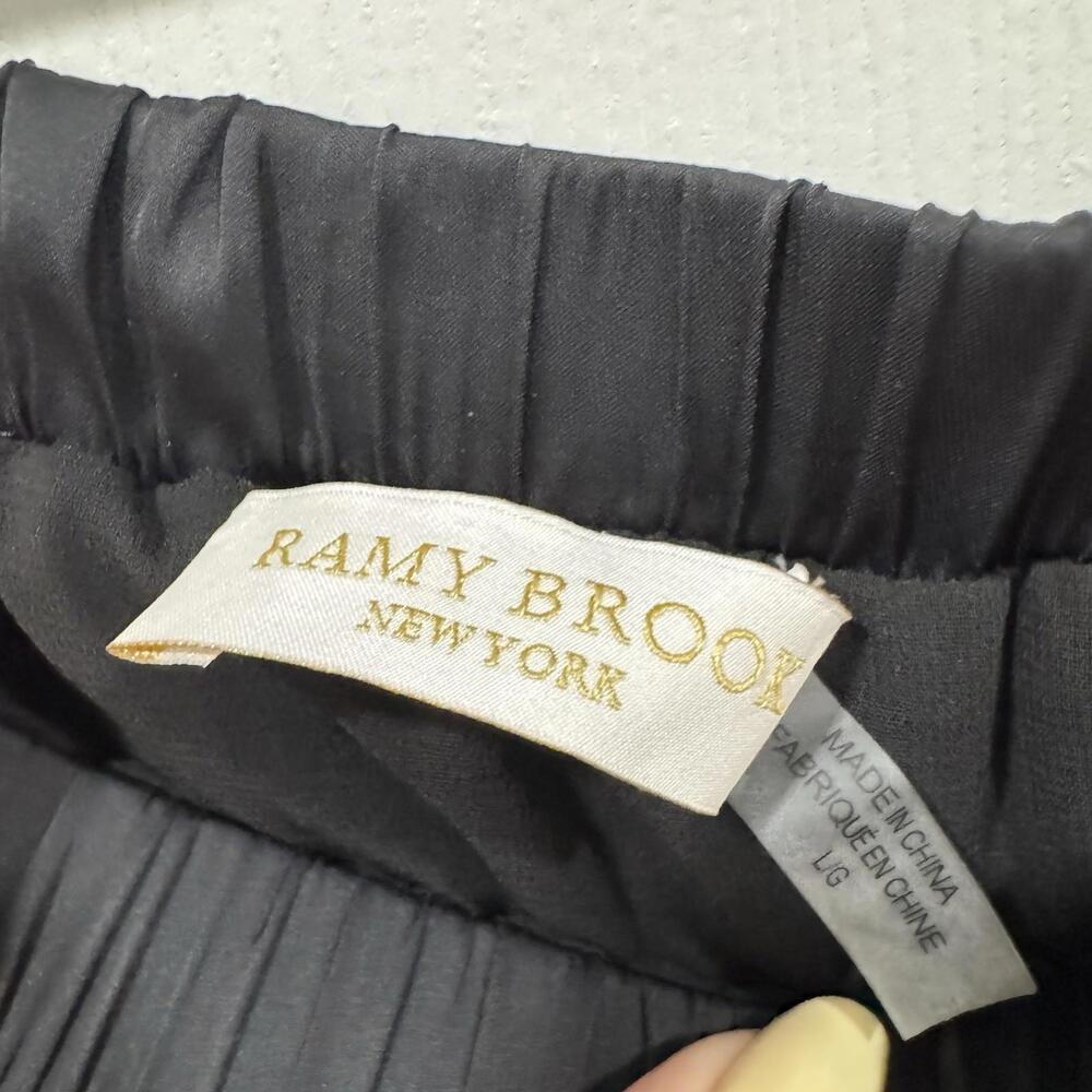 Women’s Ramy Brook Women's Midi Adena Skirt Size Large L Geometric Ivory Black - Picture 6 of 10